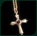 #115 Cross with Pink Tourmaline