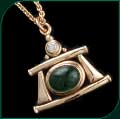 #136 Chrome Diopsite & Diamond Pendant