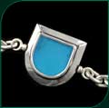#2032 Large Bracelet with Light Blue Rec-Glass