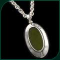 #2006 Large Pendant with Dark Green Rec-Glass