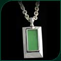 #2025 Small Rectangular Pendant with Light Green Rec-Glass