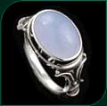 #103 Cast Ring with Chalcedony