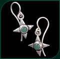#125 Star Earrings with Chrysoprase