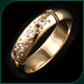 #1206 Men's One Row of Millgrain with Diamonds Wedding Band