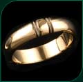#1208 Men's Two Rows of Millgrain in a Three Pattern Wedding Band